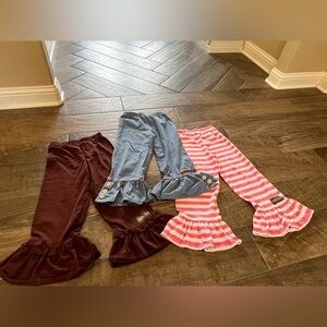 Matilda Jane Kids Bottoms in Brown, Blue, and Pink